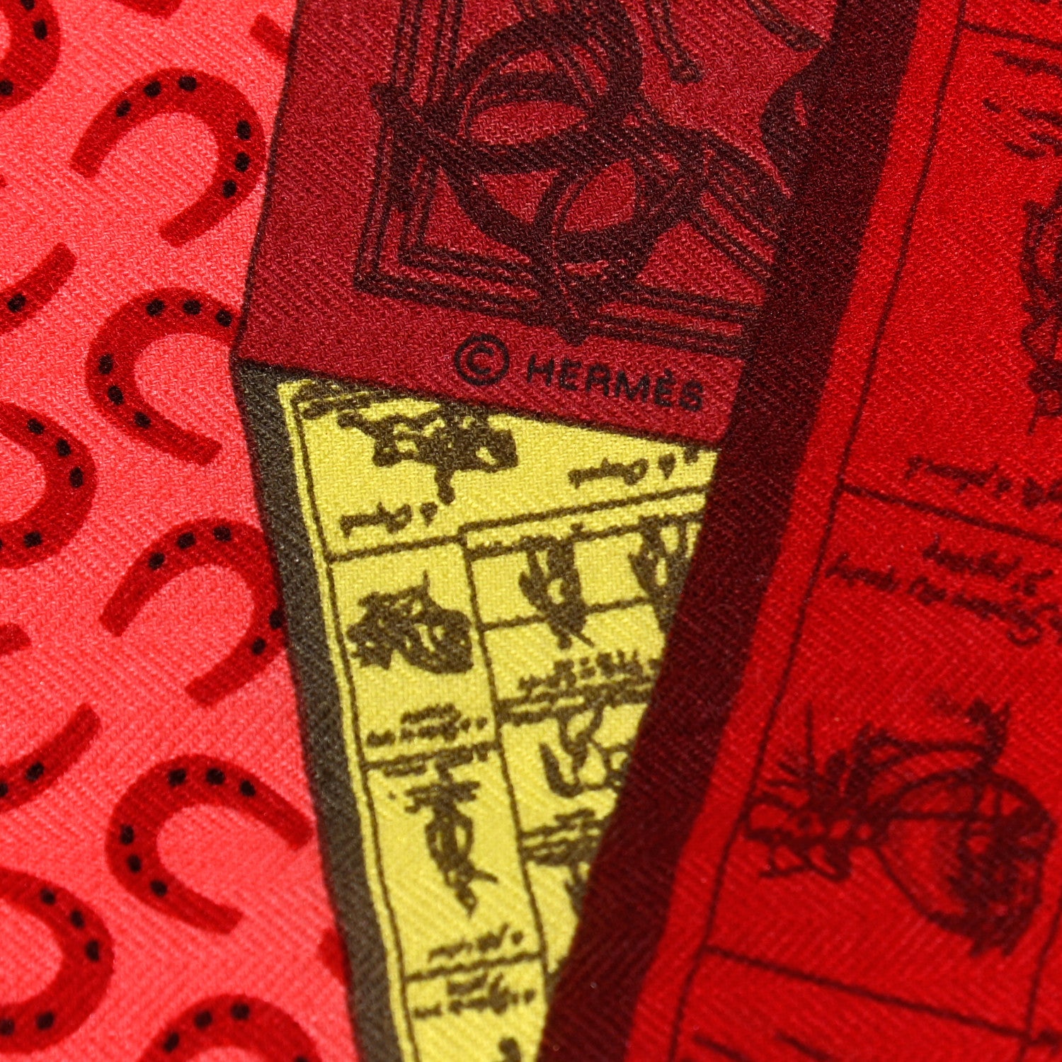 Hermes Cashmere Silk A Cheval Sur Mon Carre Shawl 140 Rouge Crevette Bois De Rose 3 of 5