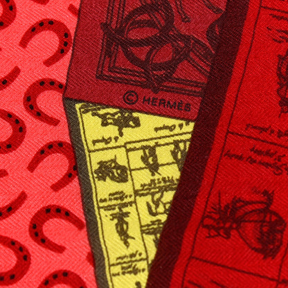 Hermes Cashmere Silk A Cheval Sur Mon Carre Shawl 140 Rouge Crevette Bois De Rose 3 of 5