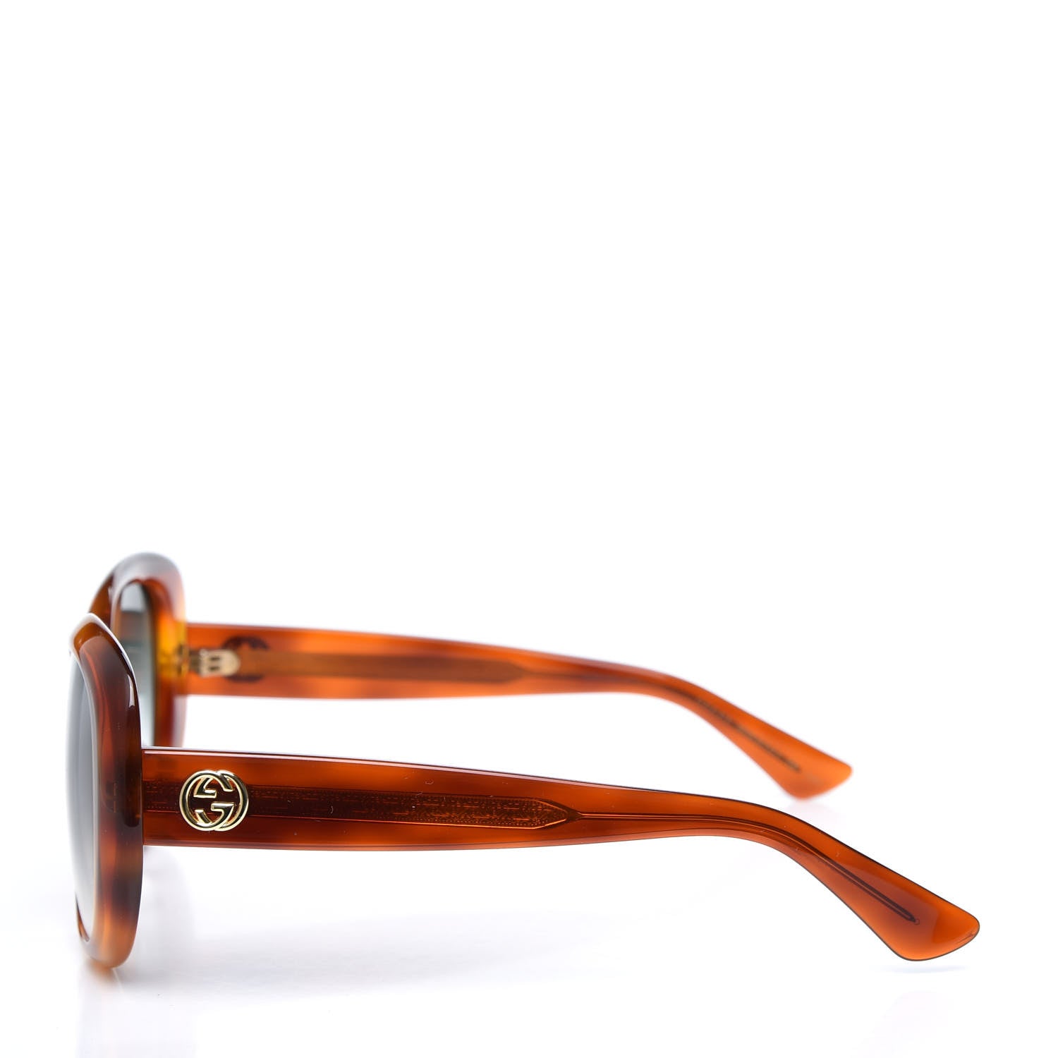 Gucci Round Sunglasses GG0140SA Avana Green 3 of 8