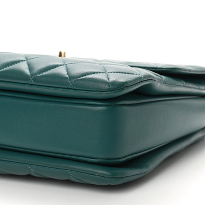 Chanel Lambskin Quilted Large Trendy CC Dual Handle Flap Bag Dark Green 10 of 12