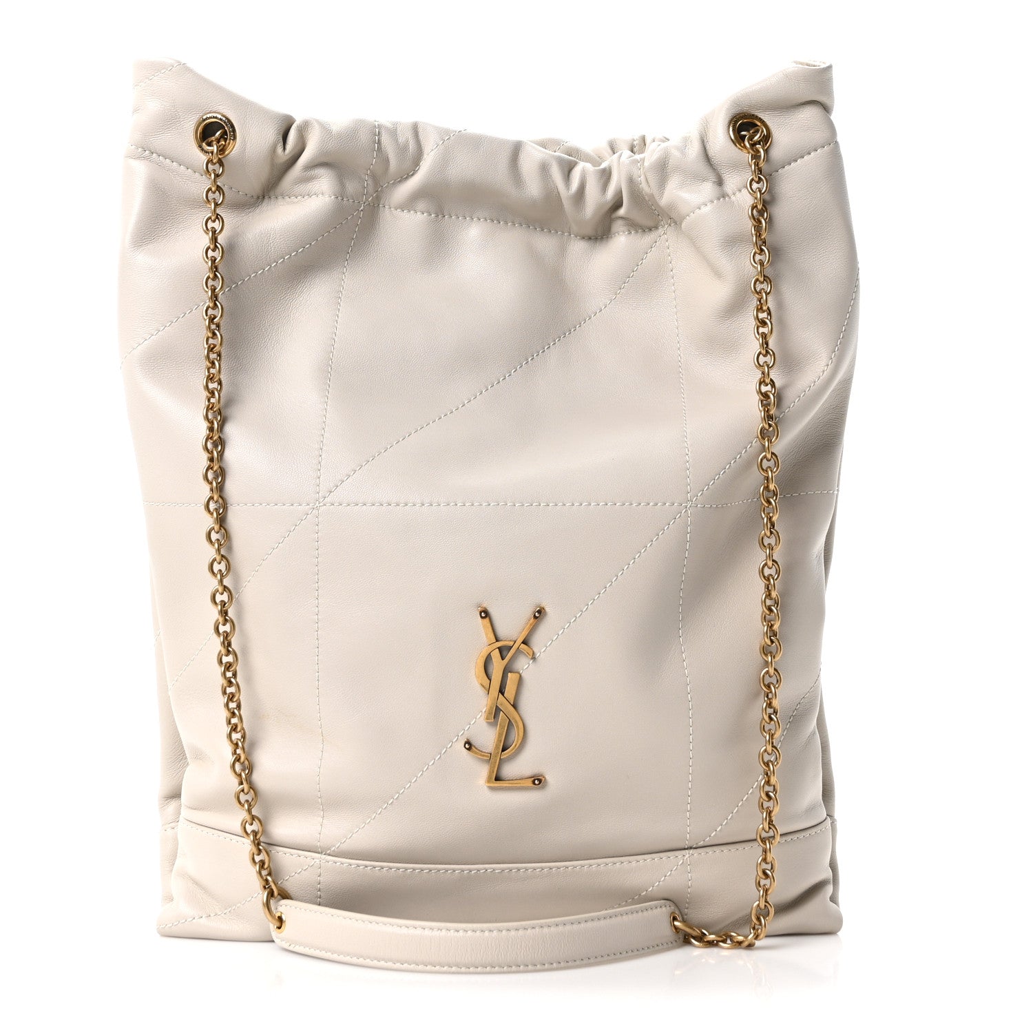 Saint Laurent Lambskin Matelasse Monogram Medium Jamie 4.3 Pochon Blanc Vintage 1 of 11