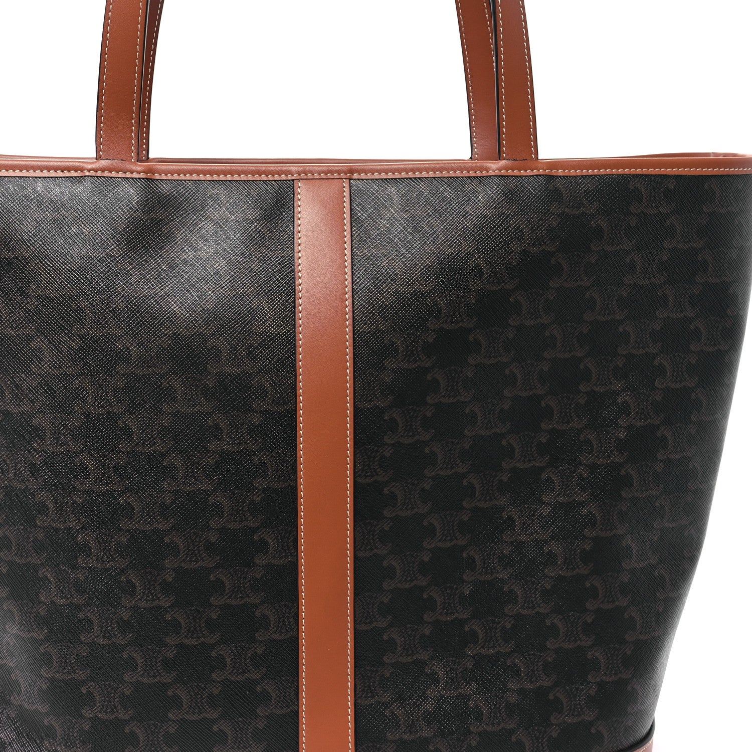 Celine Triomphe Canvas Calfskin Medium Cabas Bag Tan 8 of 11