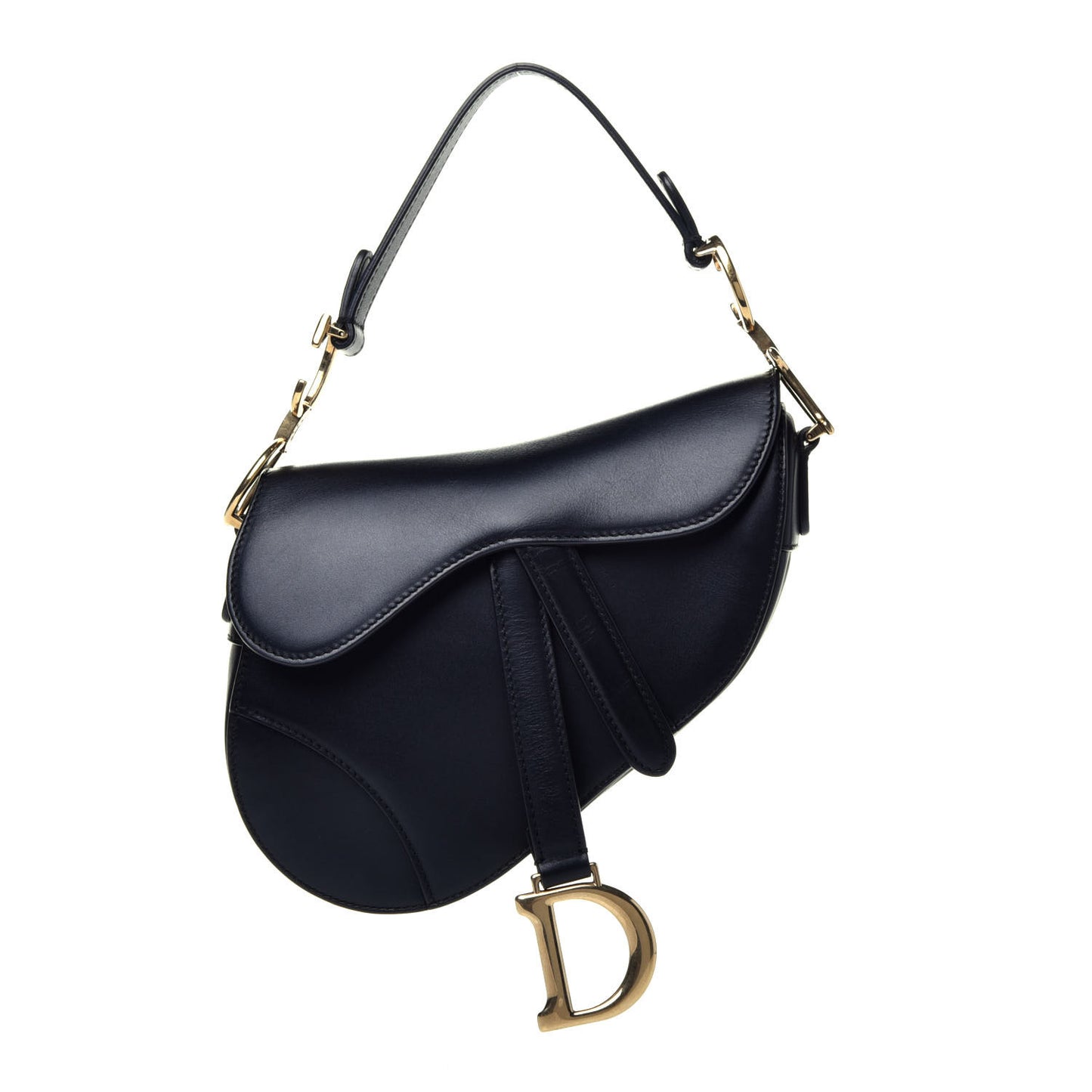 Calfskin Mini Saddle Bag Black