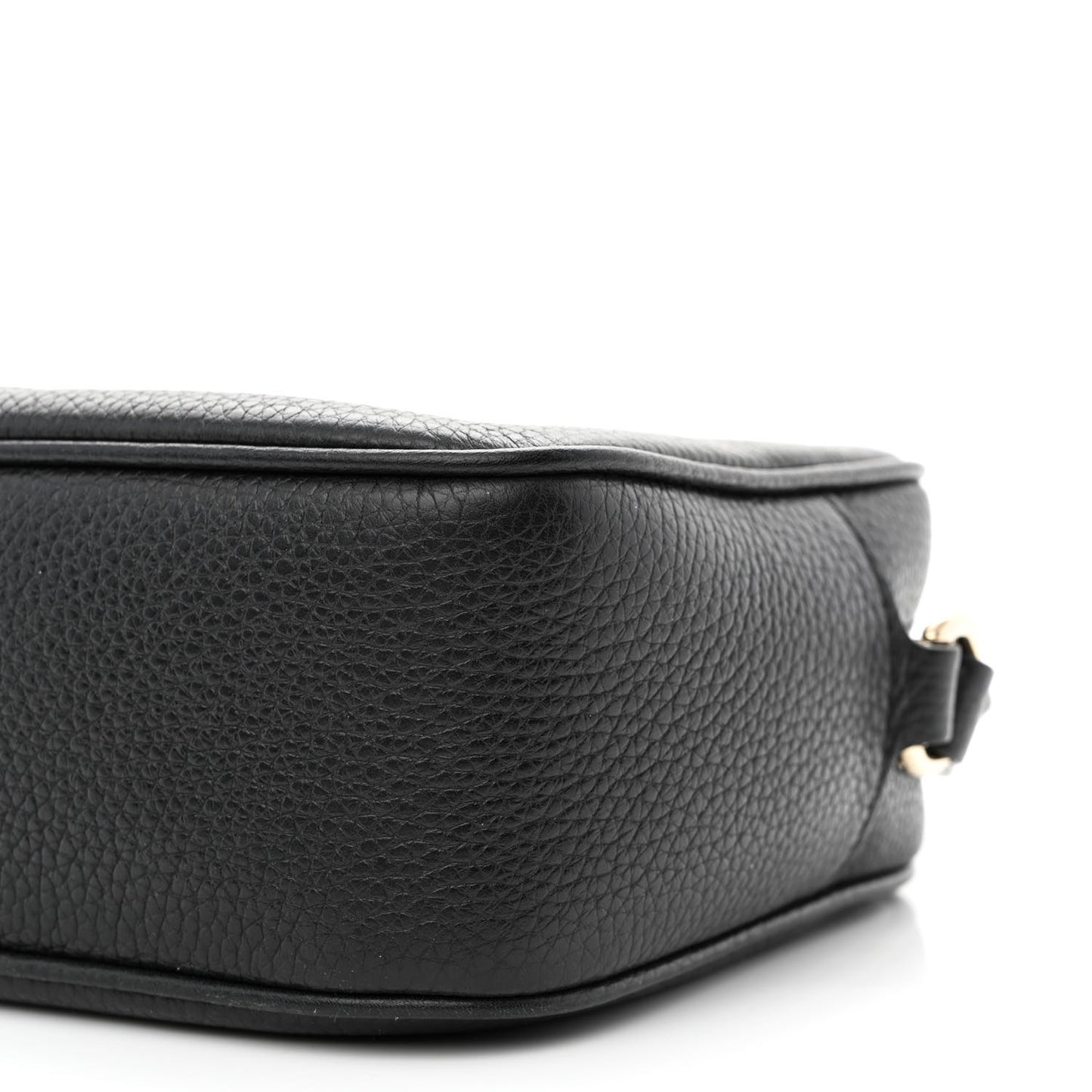 Pebbled Calfskin Small Soho Disco Bag Black