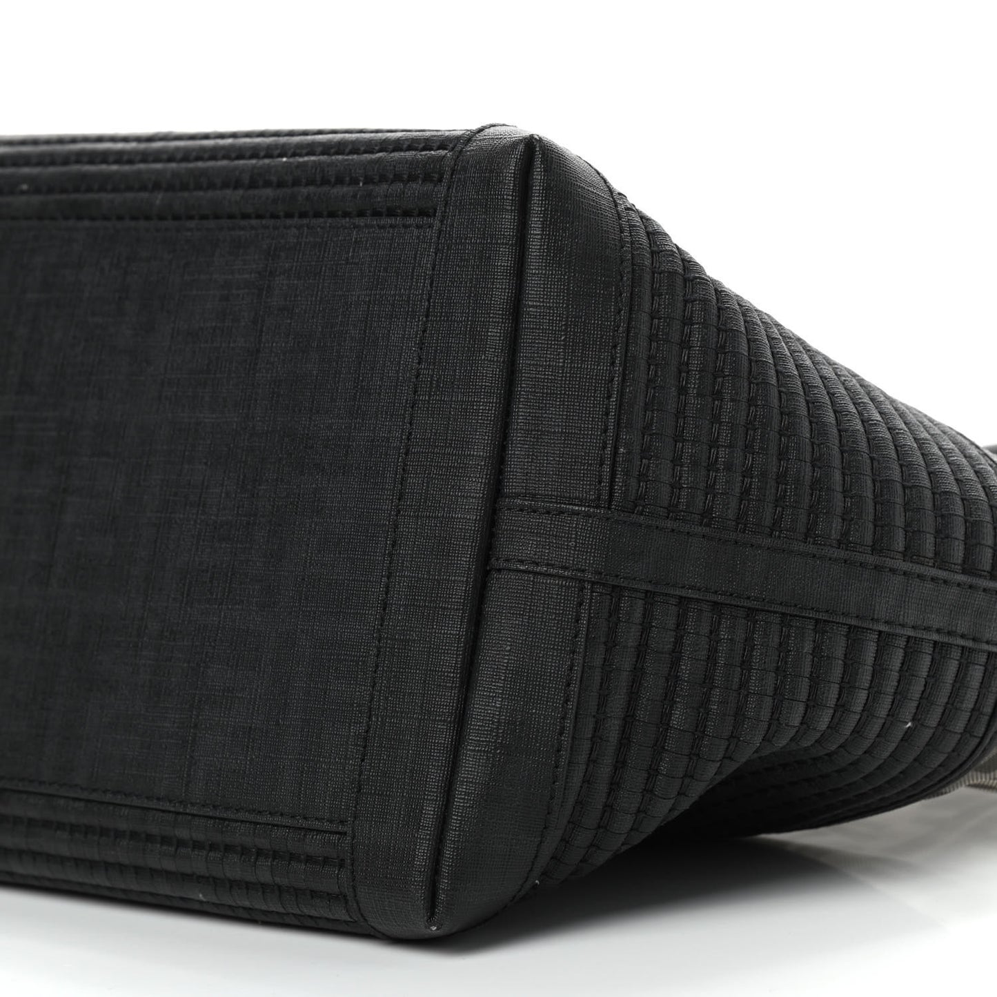 Mesh Glazed Fabric FF Shopping Tote Black