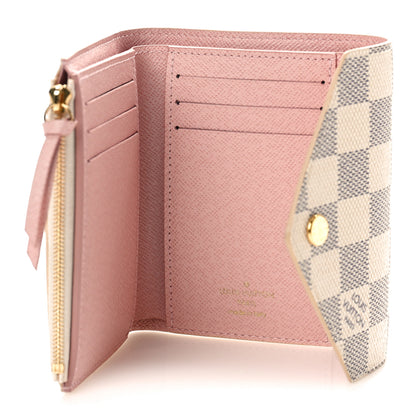 Louis Vuitton Damier Azur Victorine Wallet Rose Ballerine 5 of 9