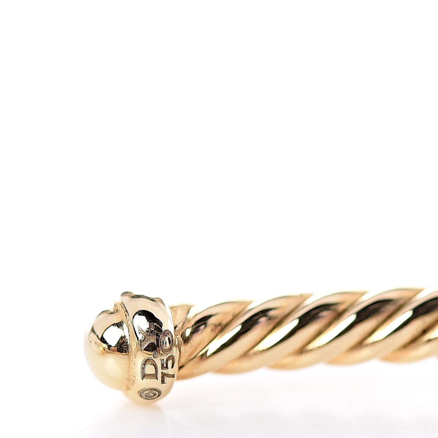 David Yurman 18K Yellow Gold Black Onyx Rio Rondelle Cabled Cuff Bracelet 4 of 5