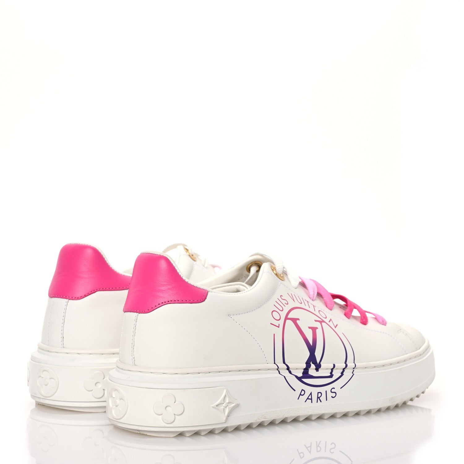 Louis Vuitton Monogram Time Out Sneakers 38 White Pink 4 of 13