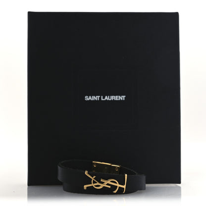 Saint Laurent Calfskin Opyum Double Wrap Bracelet Black 6 of 6