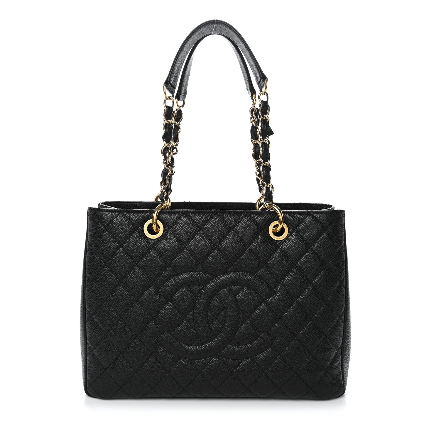 Caviar Quilted Grand Shopping Tote GST Black