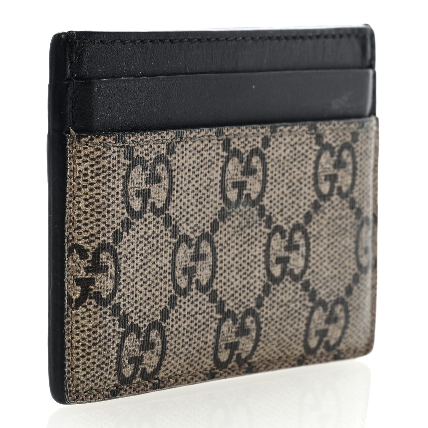 GG Supreme Monogram Bee Print Card Holder Black
