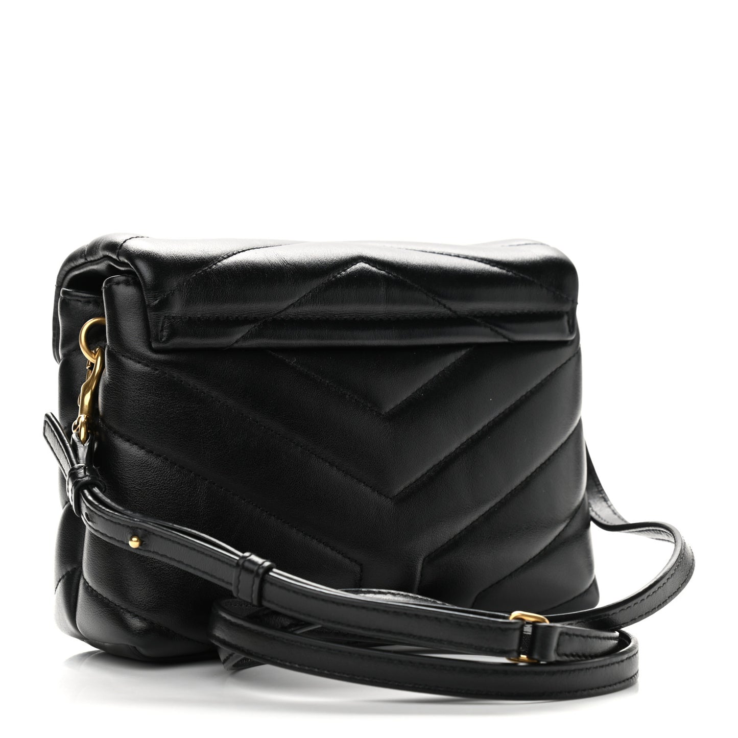 Calfskin Y Quilted Monogram Toy Loulou Crossbody Bag Black