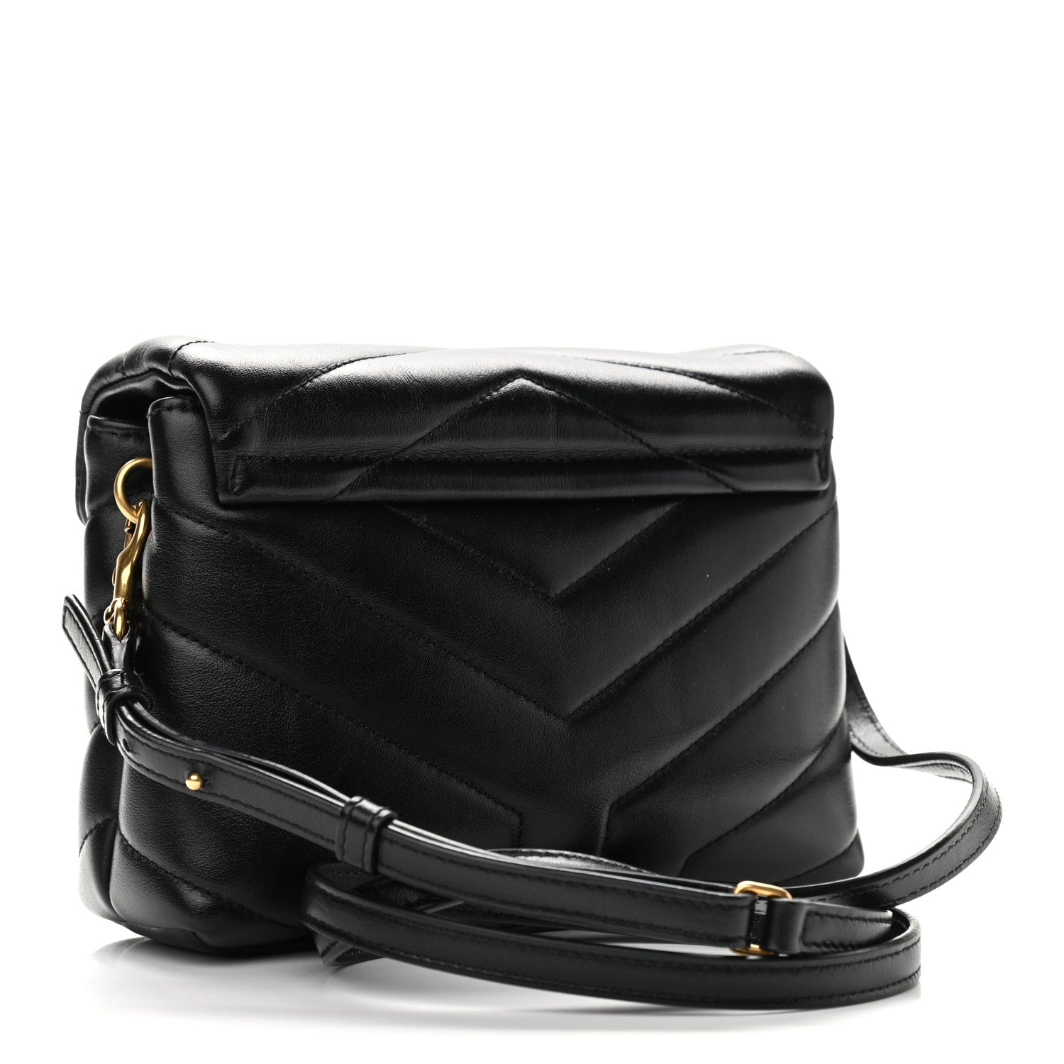 Saint Laurent Calfskin Y Quilted Monogram Toy Loulou Crossbody Bag Black 2 of 8