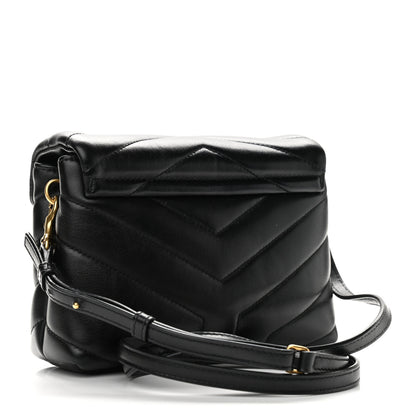Saint Laurent Calfskin Y Quilted Monogram Toy Loulou Crossbody Bag Black 2 of 8