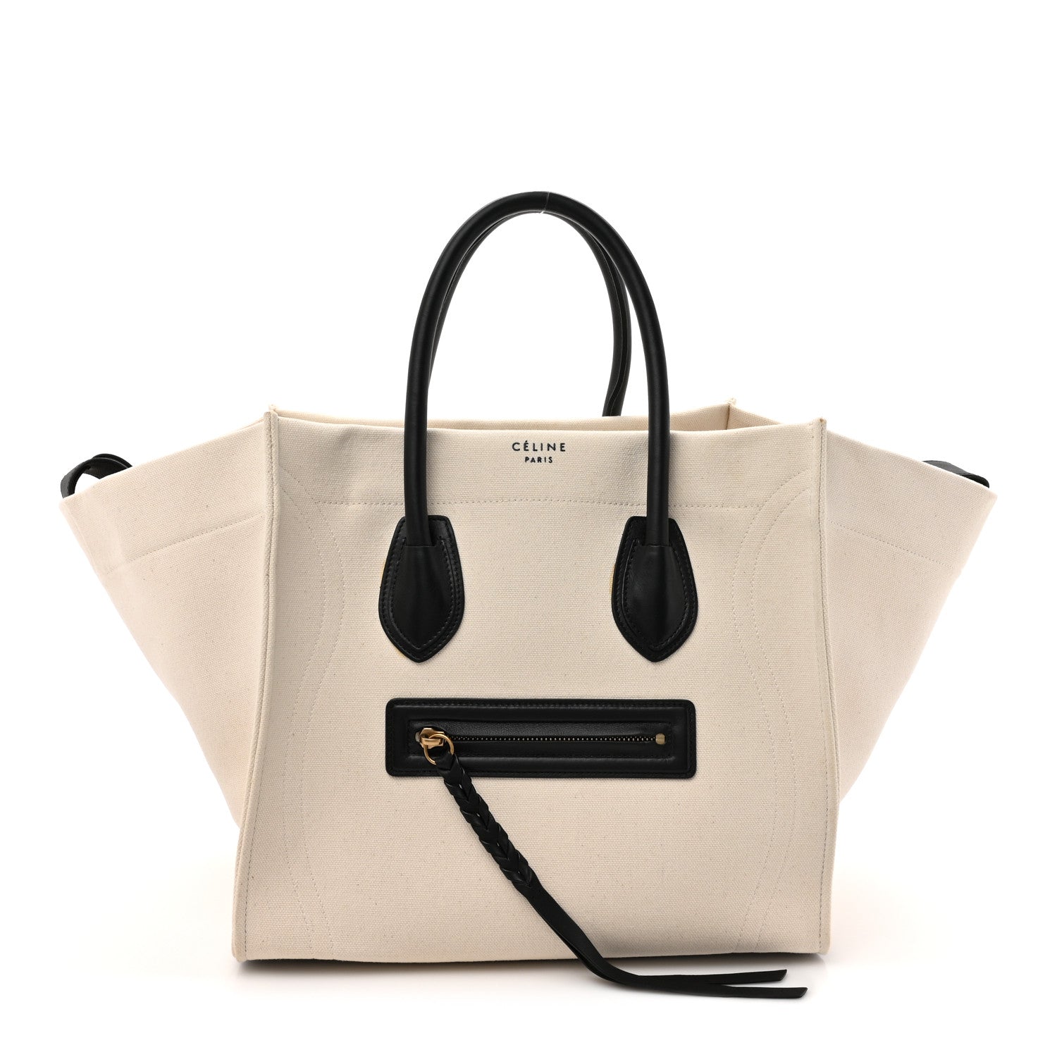 Celine Cotton Canvas Medium Phantom Luggage White 1 of 13