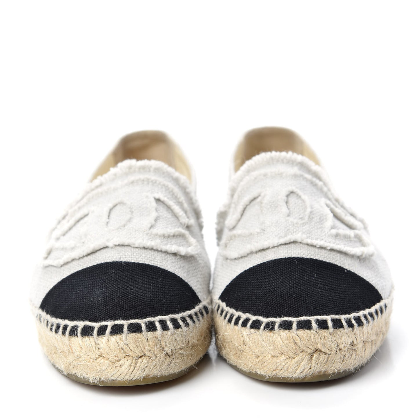 Linen CC Espadrilles 36 Beige Black