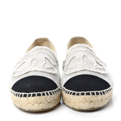 Chanel Linen CC Espadrilles 36 Beige Black 2 of 10