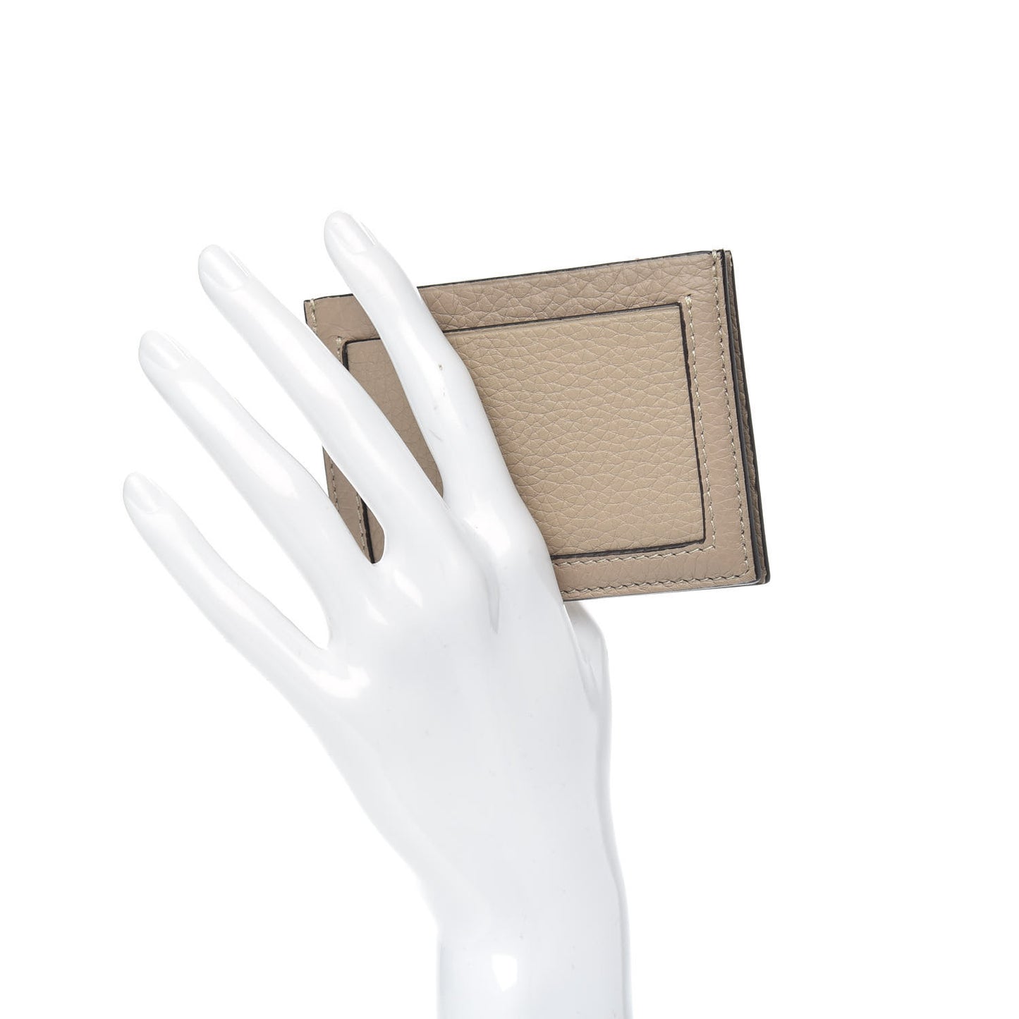 Drummed Calfskin Gusset Card Holder Dune