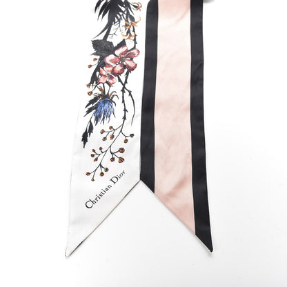 Christian Dior Silk Rosa Mutabilis Mitzah Scarf Beige 3 of 3
