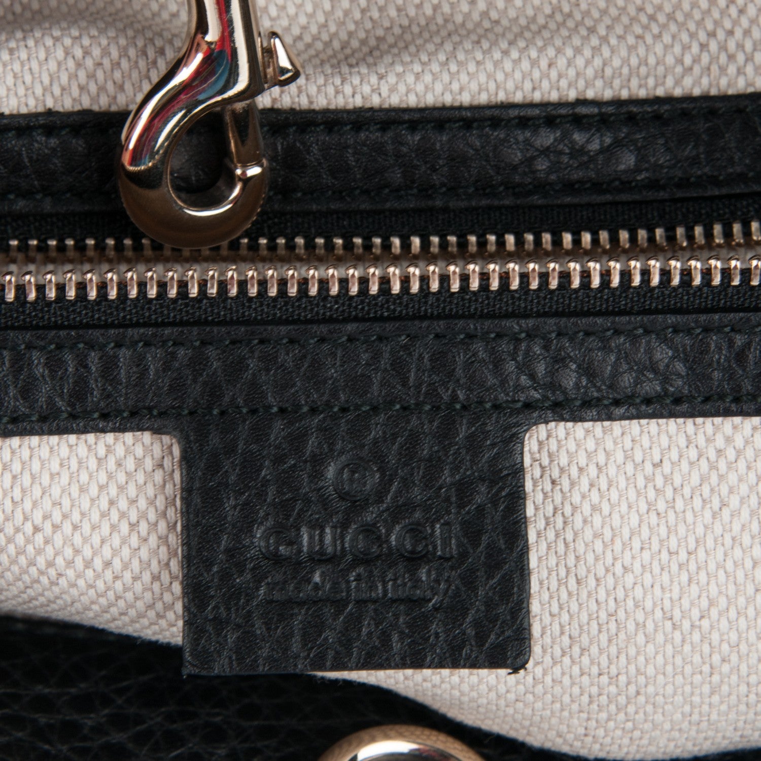 Gucci Pebbled Calfskin Medium Soho Chain Shoulder Bag Black 6 of 7