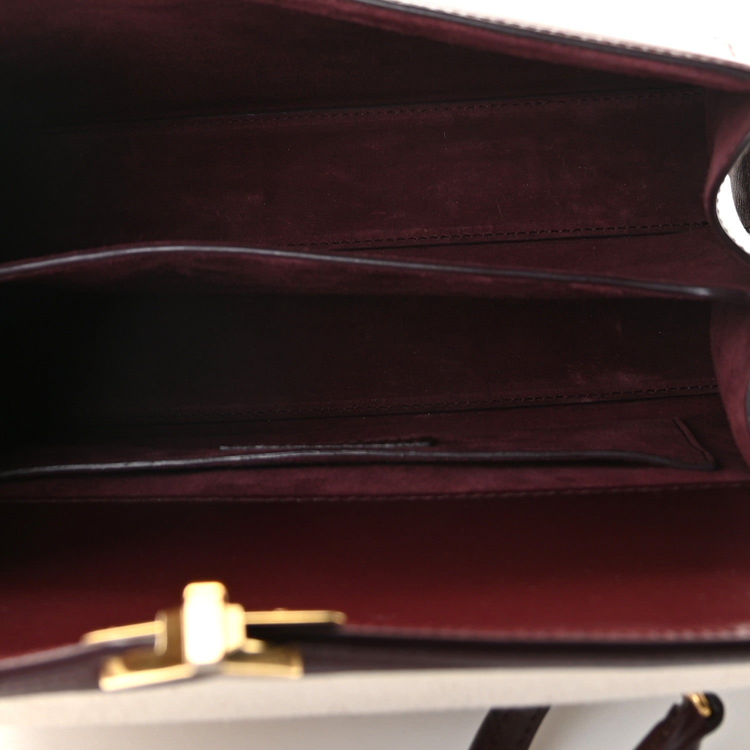 Saint Laurent Canvas Calfskin Medium Classic Monogram Cassandra Top Handle Natural Dark Legion Red 5 of 10