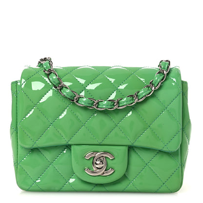 Chanel Patent Calfskin Quilted Mini Square Flap Green 1 of 12