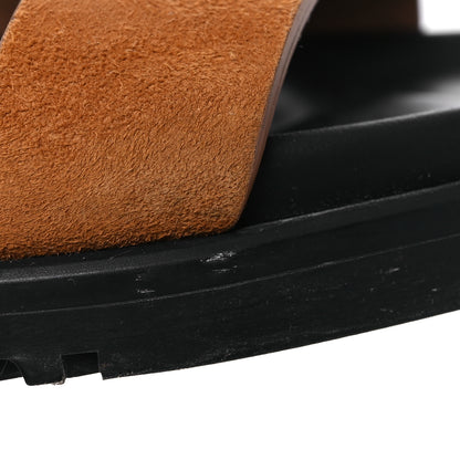 Hermes Suede Goatskin Womens Chypre Sandals 38 Naturel 38 14 of 16