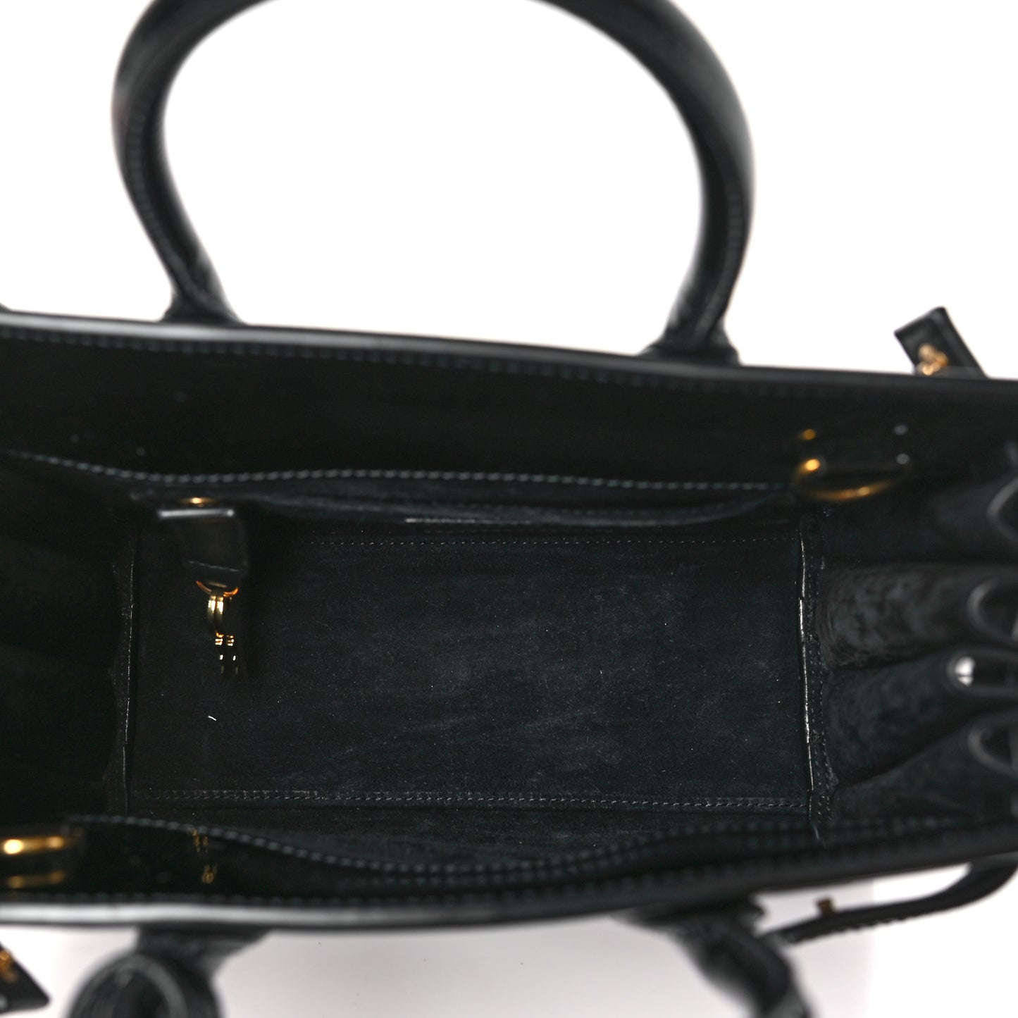 Patent Calfskin Nano Sac de Jour Black