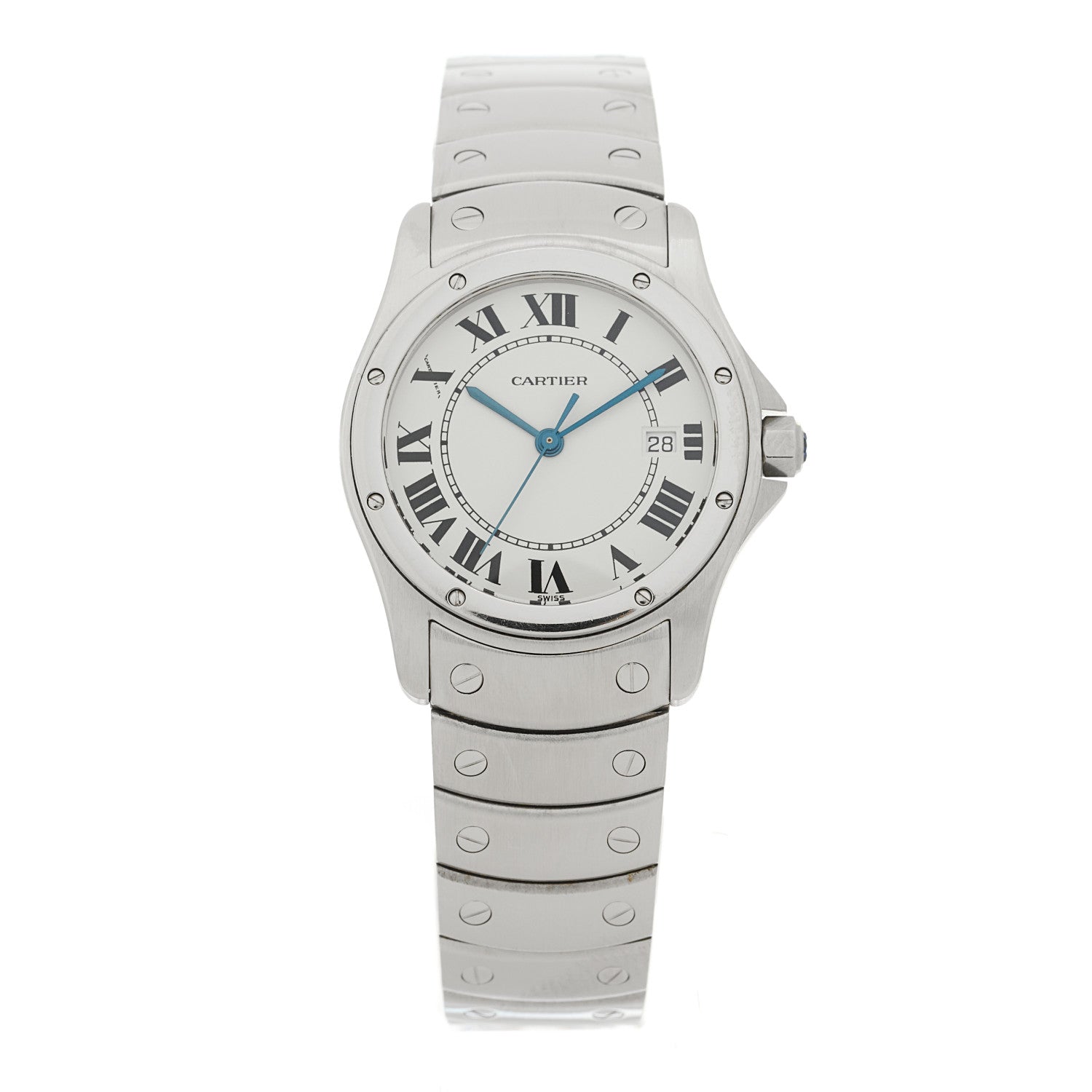 Cartier Stainless Steel 30mm Santos Ronde Quartz Watch 1 of 4