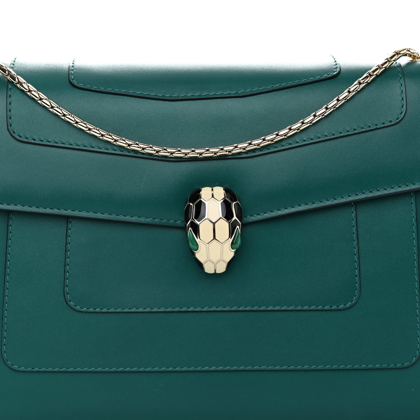 Calfskin Serpenti Forever Shoulder Bag Emerald Green