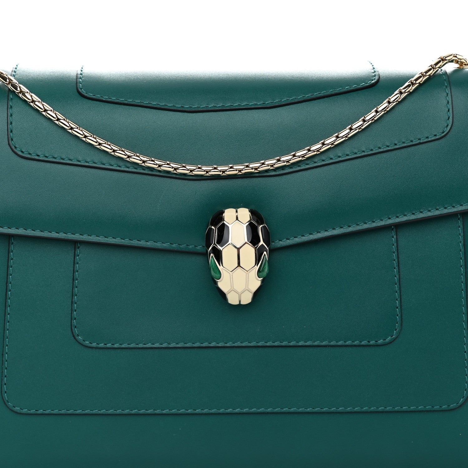 Bulgari Calfskin Serpenti Forever Shoulder Bag Emerald Green 10 of 15