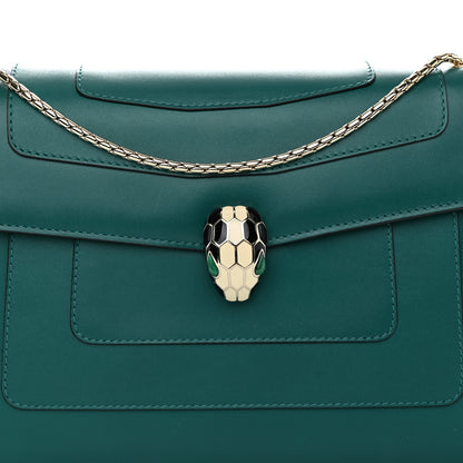 Bulgari Calfskin Serpenti Forever Shoulder Bag Emerald Green 10 of 15