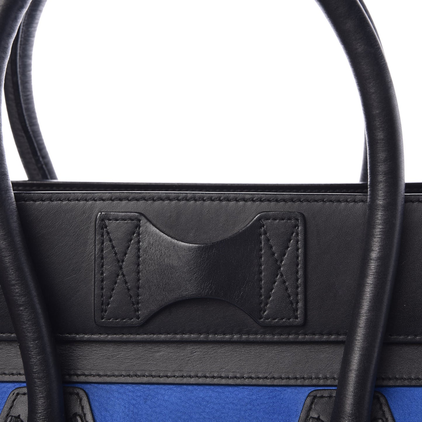 Nubuck Calfskin Suede Mini Tri-Color Luggage Bright Blue