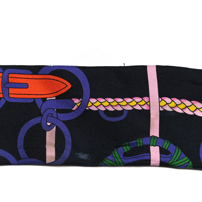 Hermes Silk Panoplie Equestre Twilly Caban Violet Orange 6 of 6
