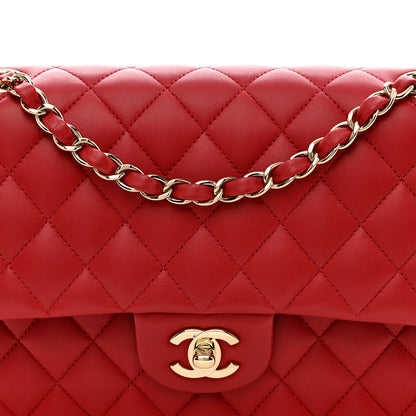 Chanel Lambskin Quilted Medium Double Flap Red 8 of 14