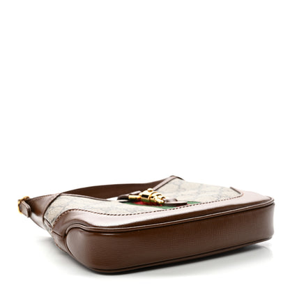 Gucci GG Supreme Monogram Azalea Calfskin Web Mini Jackie 1961 Hobo Beige Ebony Brown Sugar 4 of 12