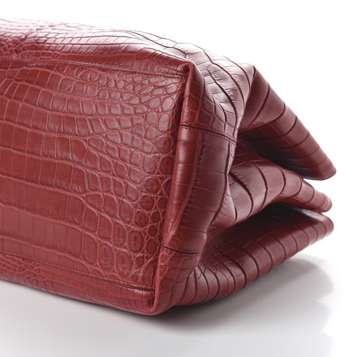 Bottega Veneta Soft Crocodile Fume Medium Roma Tote Blood 7 of 9