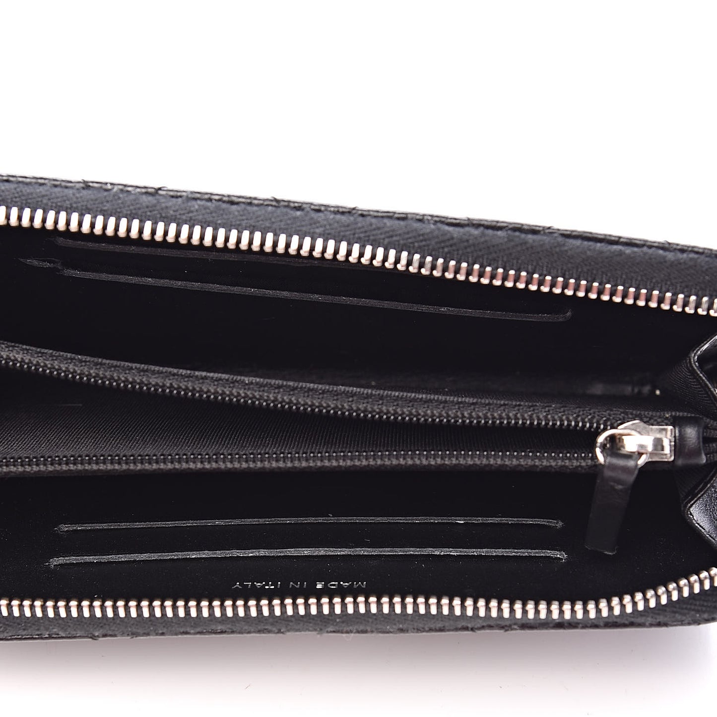 Caviar Quilted Small Gusset Zip Around Wallet Black