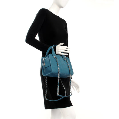 Chanel Caviar Quilted Small Deauville Bowling Bag Blue 2 of 10