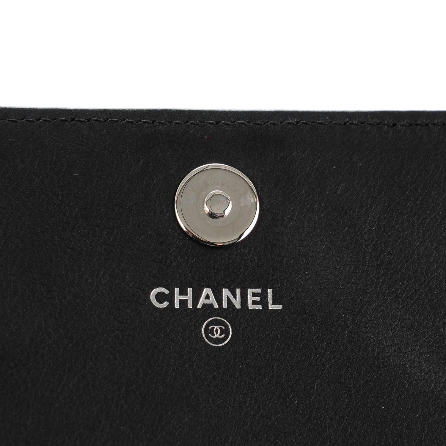 Chanel Calfskin Chevron Quilted Boy Wallet On Removable Chain WOC Black 5 of 8
