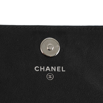 Chanel Calfskin Chevron Quilted Boy Wallet On Removable Chain WOC Black 5 of 8