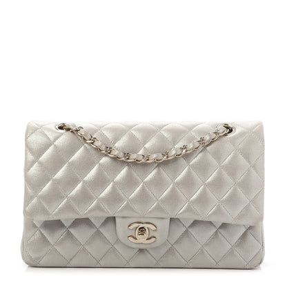 Chanel Iridescent Calfskin Quilted Medium Double Flap Silver 1 of 10
