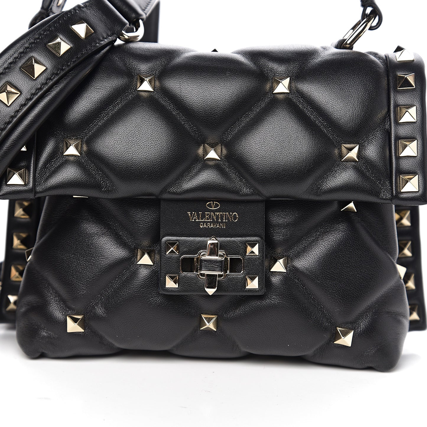 Nappa Mini Candystud Top Handle Bag Black