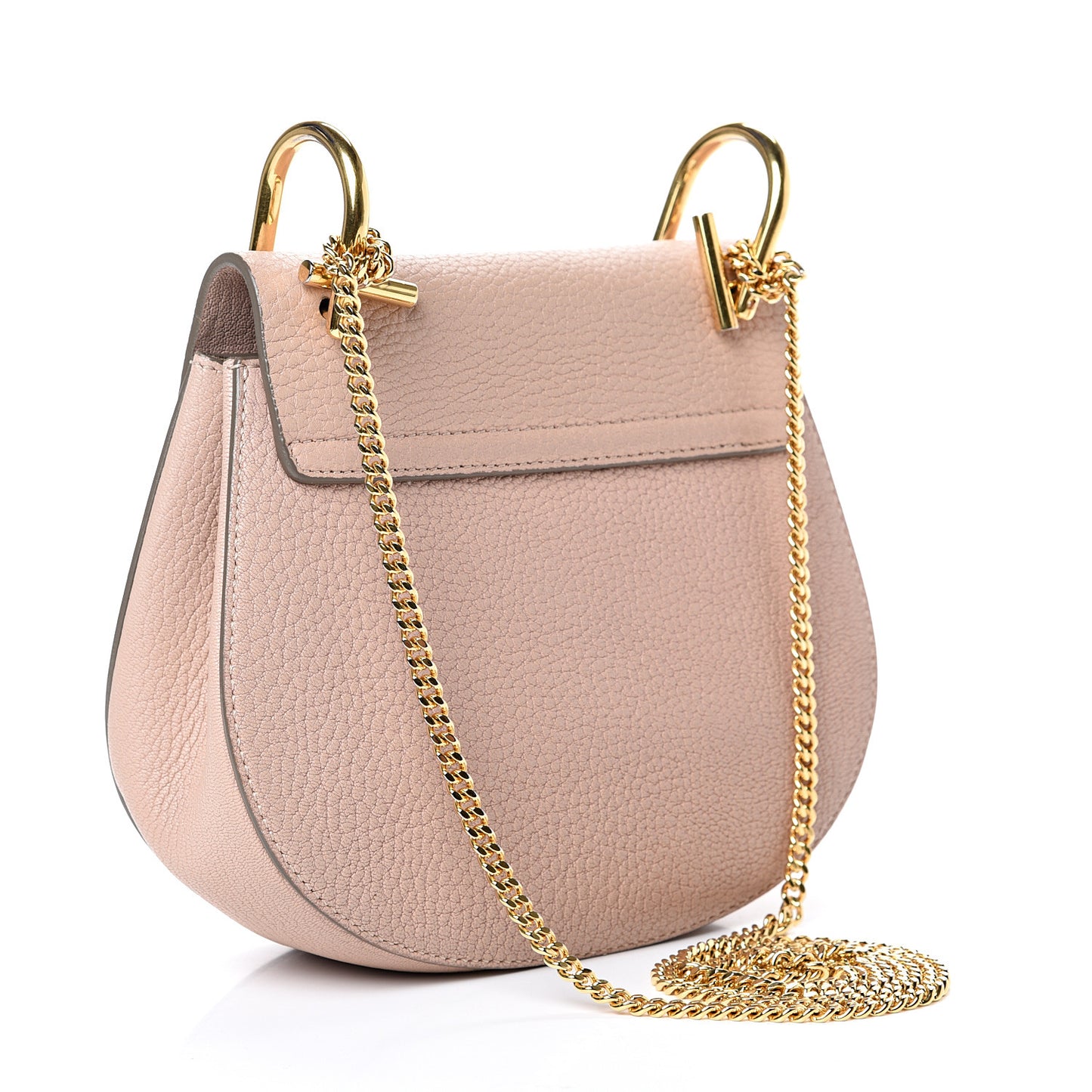 Grained Lambskin Mini Drew Shoulder Bag Cement Pink