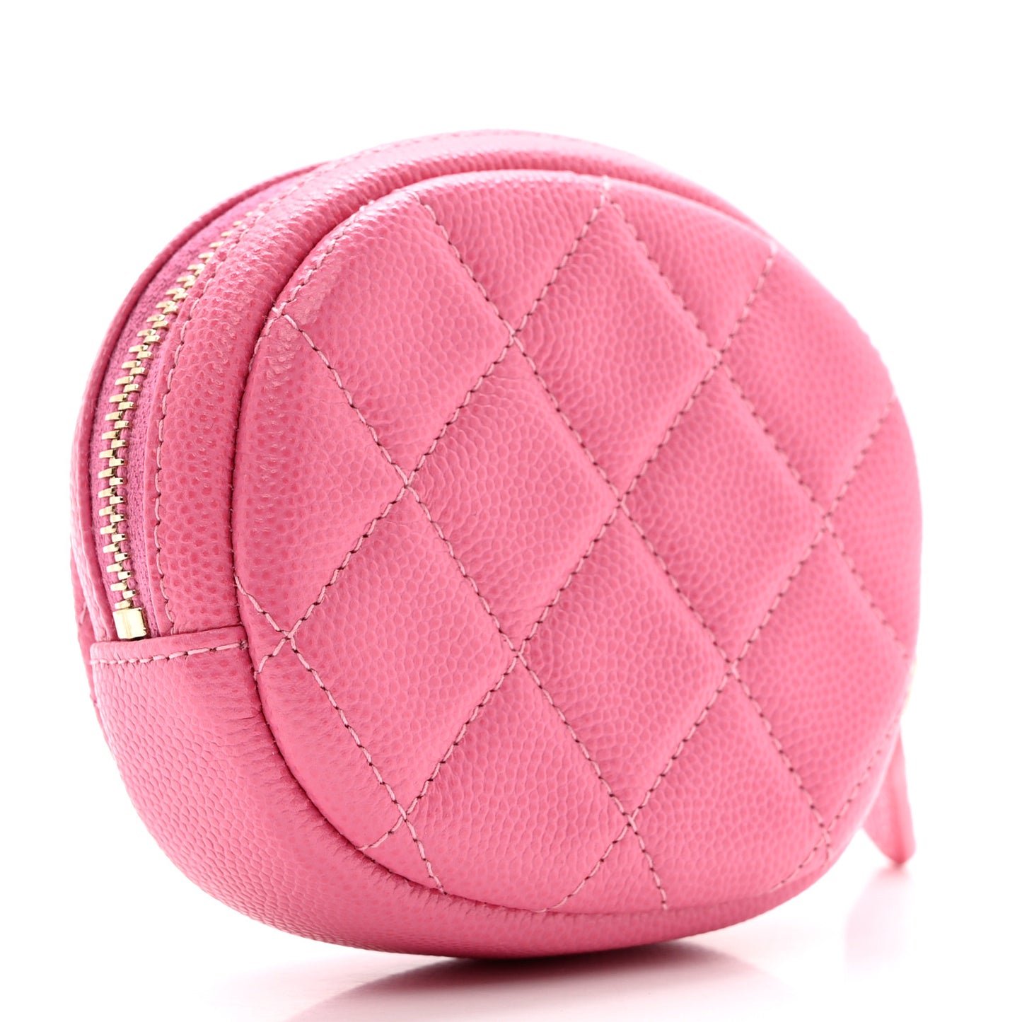 Caviar Quilted Zip Around Classic Coin Purse Pink
