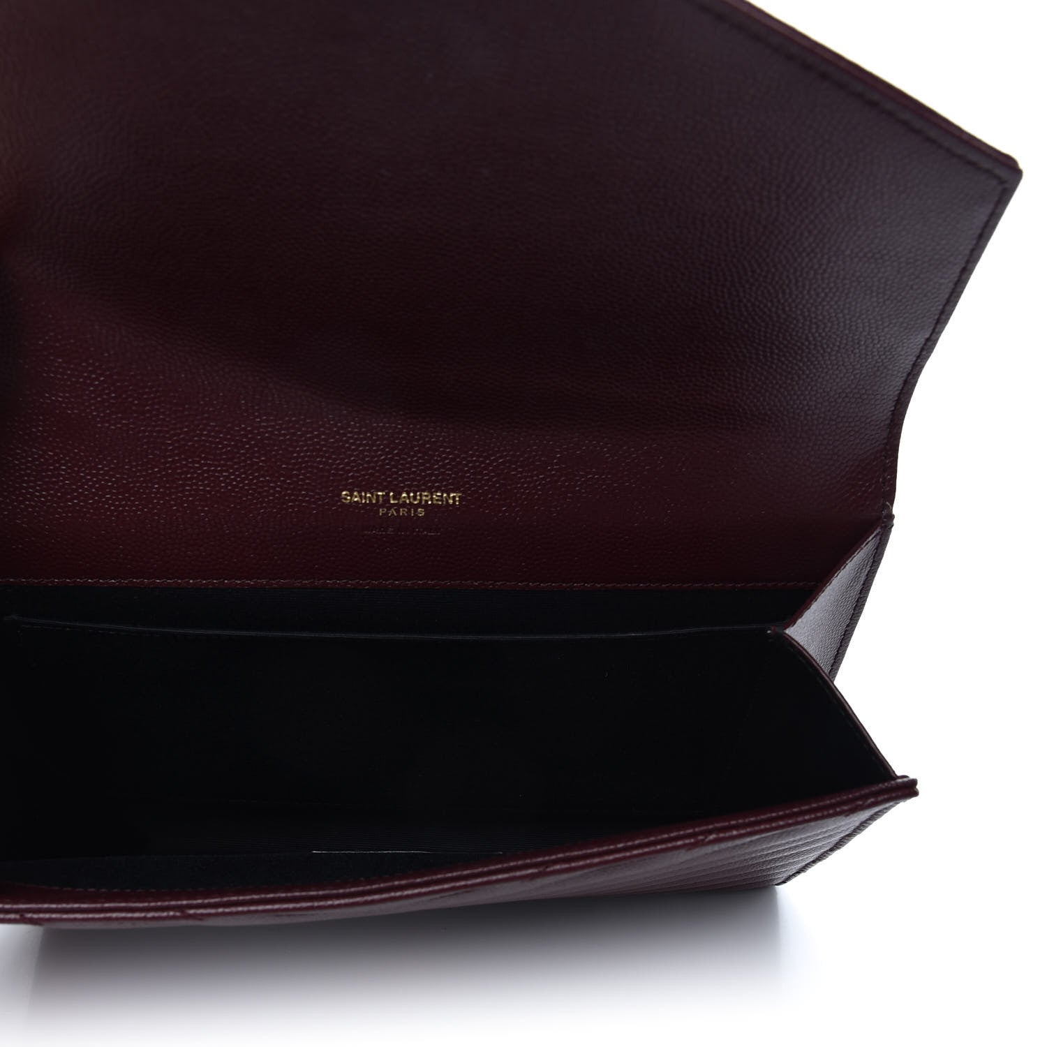 Saint Laurent Grain De Poudre Matelasse Chevron Monogram Envelope Clutch Rouge Legion 5 of 8