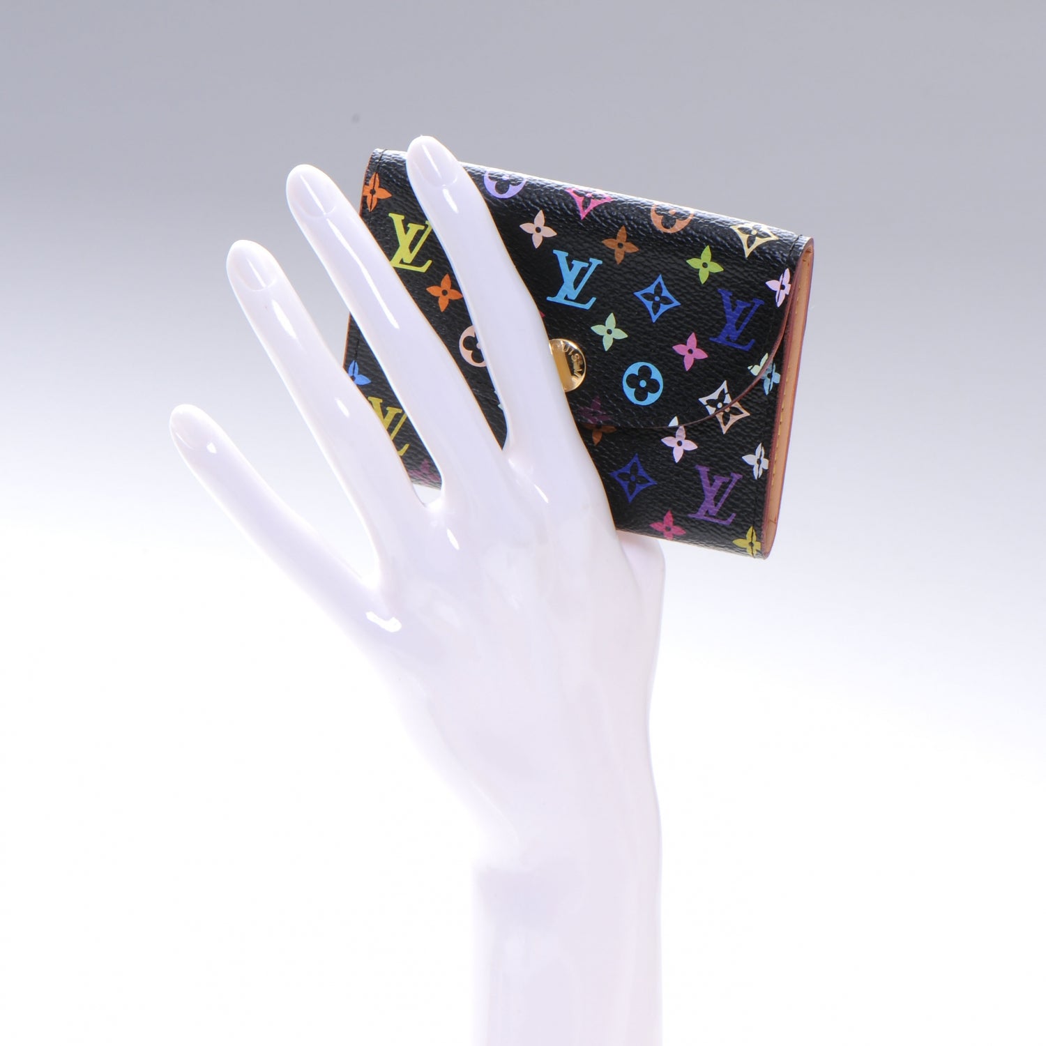 Louis Vuitton Monogram Multicolor Business Card Holder Black 2 of 7