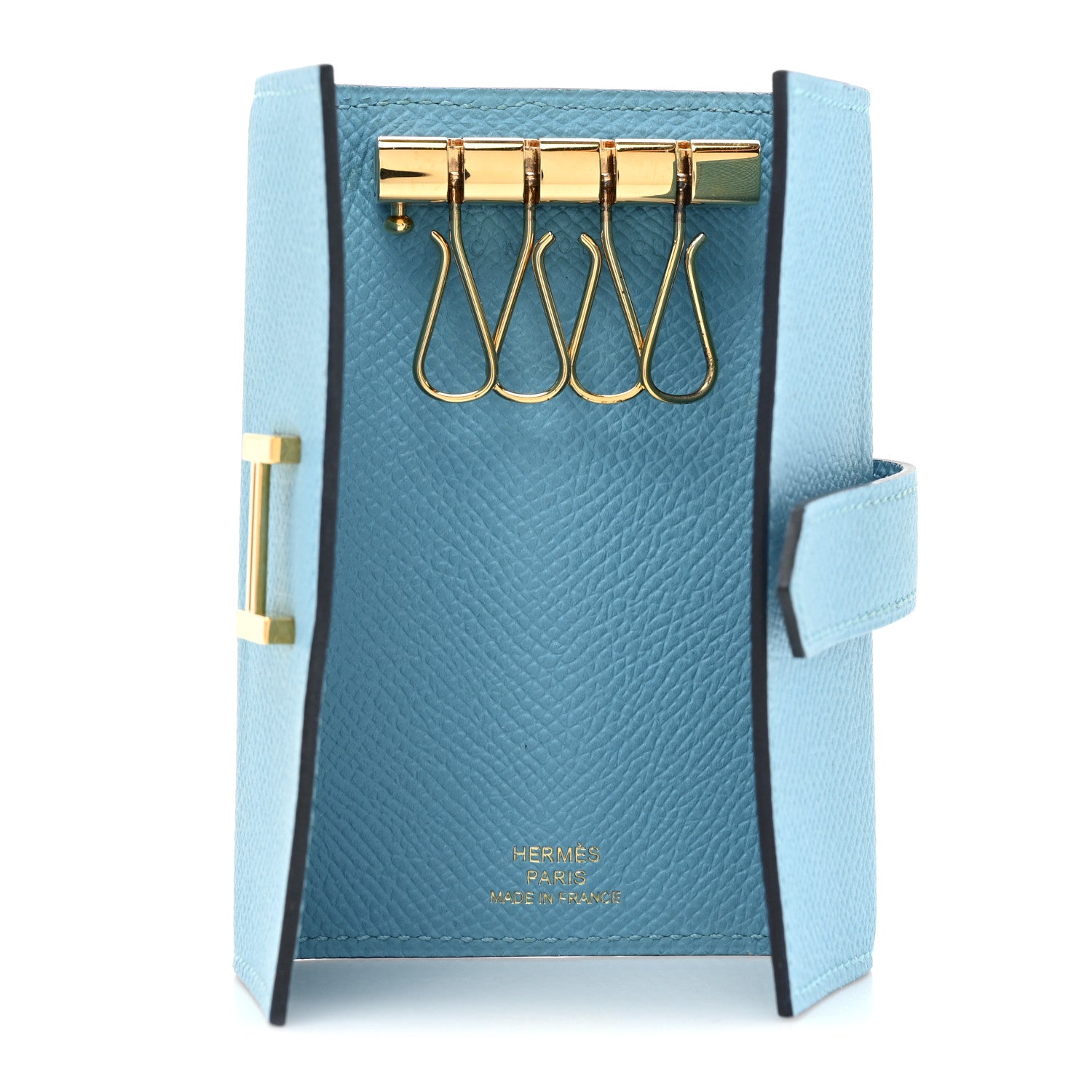 Hermes Epsom Bearn Multicles 4 Key Holder Bleu Du Nord 5 of 9
