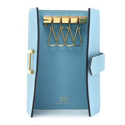 Hermes Epsom Bearn Multicles 4 Key Holder Bleu Du Nord 5 of 9