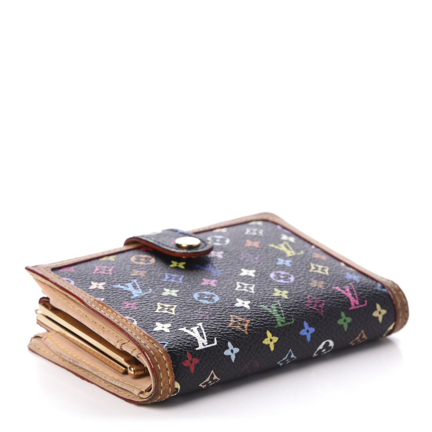 Monogram Multicolor French Purse Wallet Black